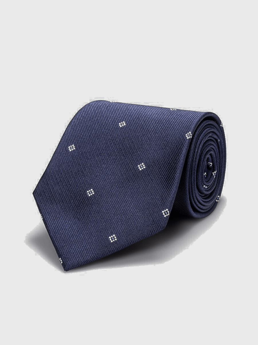 ESQ Neckties Navy Geometric Silk Tie Navy Geometric Silk Tie