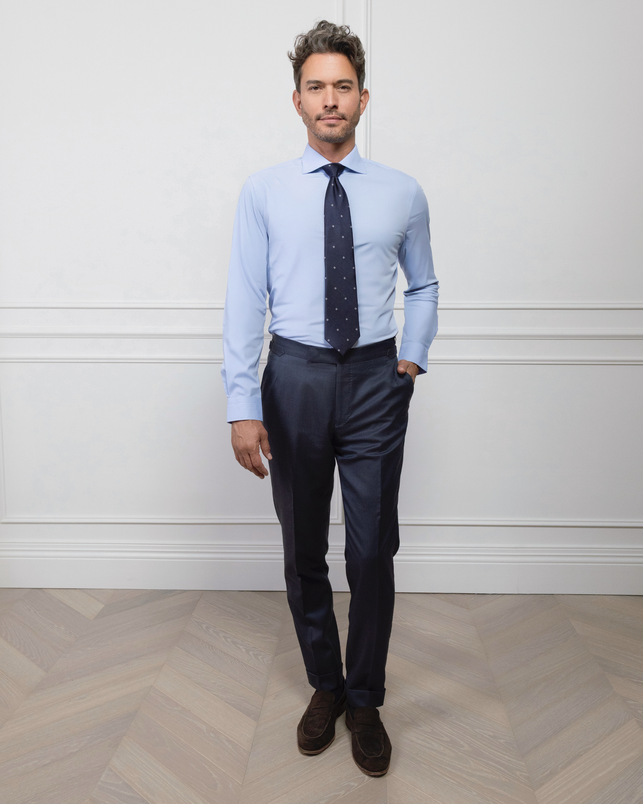 ESQ Shirts Angelo Bamboo Blue Shirt Angelo Blue Bamboo Shirt | Bespoke Men's Clothing Chicago