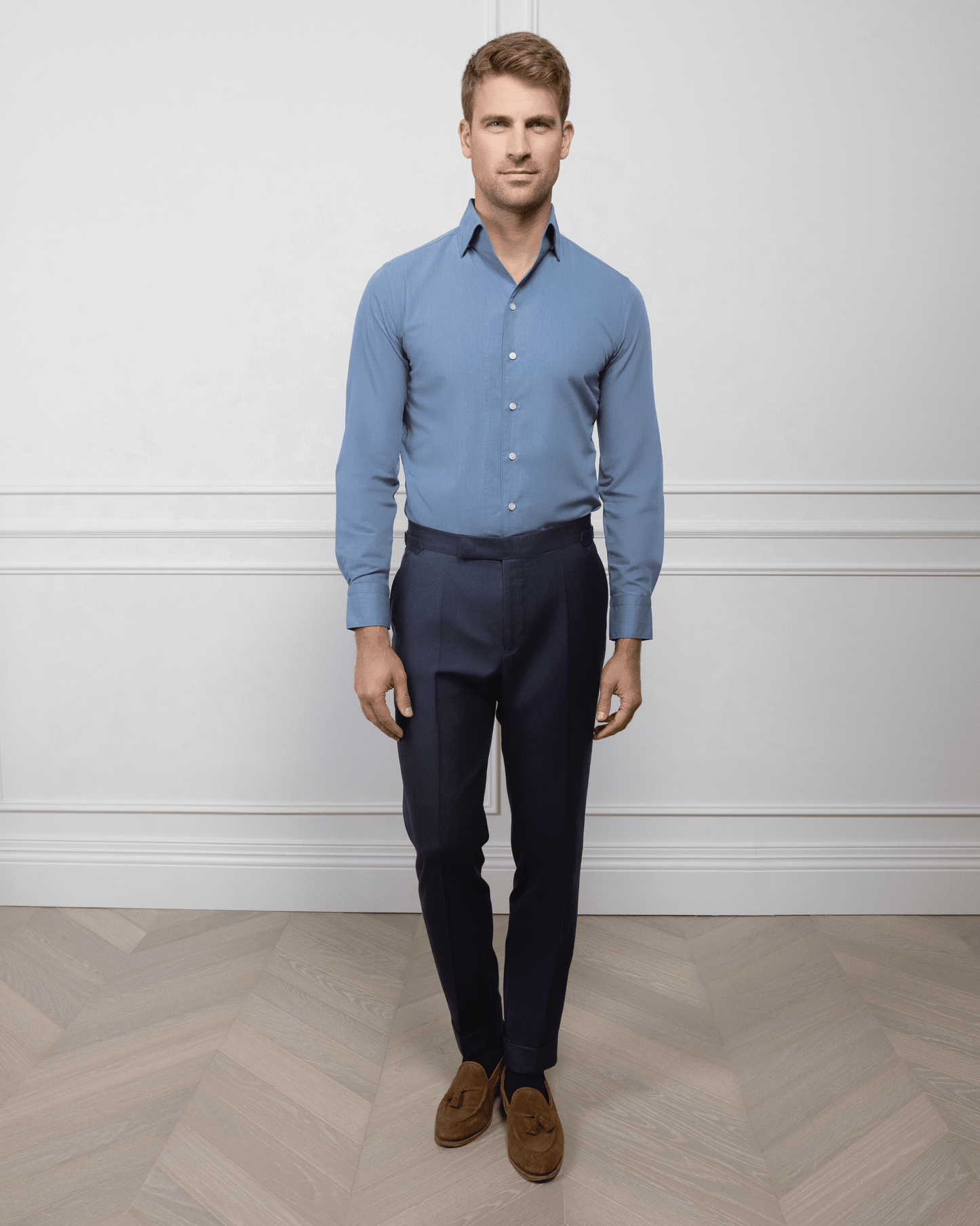 ESQ Shirts Napoli Bamboo Chambray Shirt Napoli Bamboo Chambray Shirt | Custom Men's Clothing Chicago