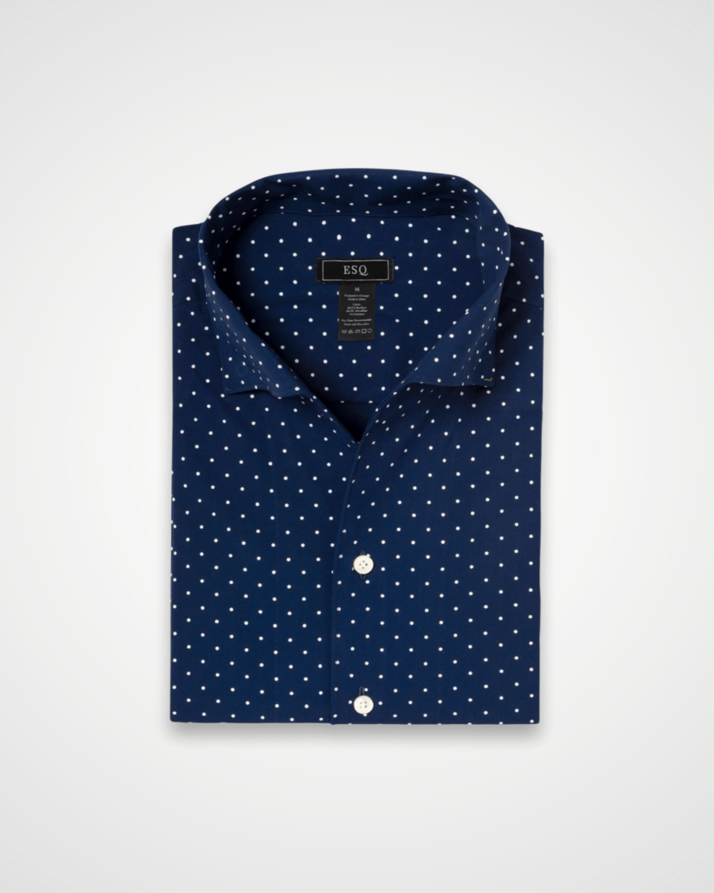 Mens navy blue shirt with white dots best sale