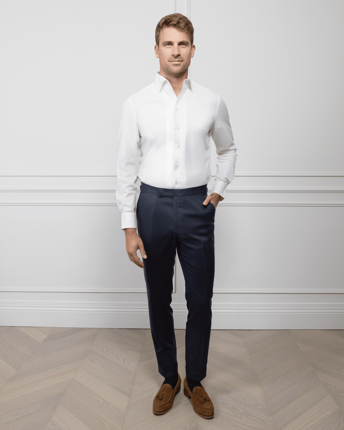 ESQ Shirts Napoli White Bamboo Shirt Napoli White Bamboo Shirt | Custom Men's Clothing Chicago
