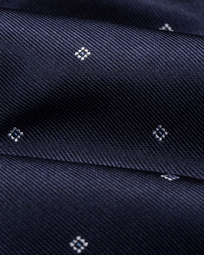 Navy Geometric Silk Tie