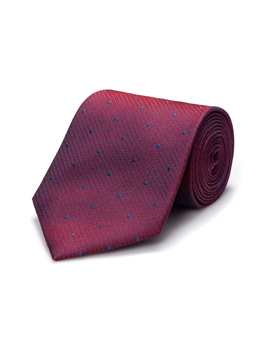 ESQ Neckties Burgundy Dotted Silk Tie