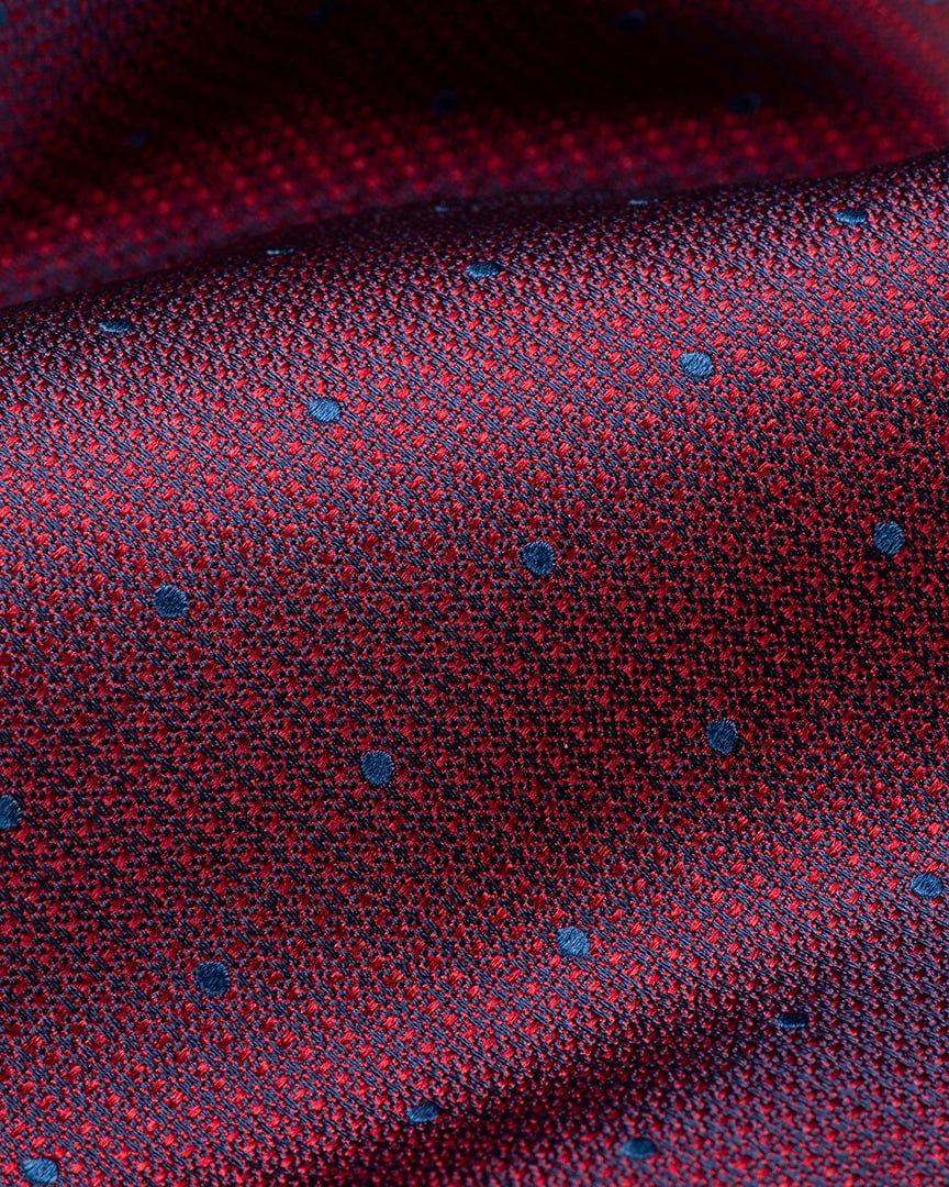 ESQ Neckties Burgundy Dotted Silk Tie