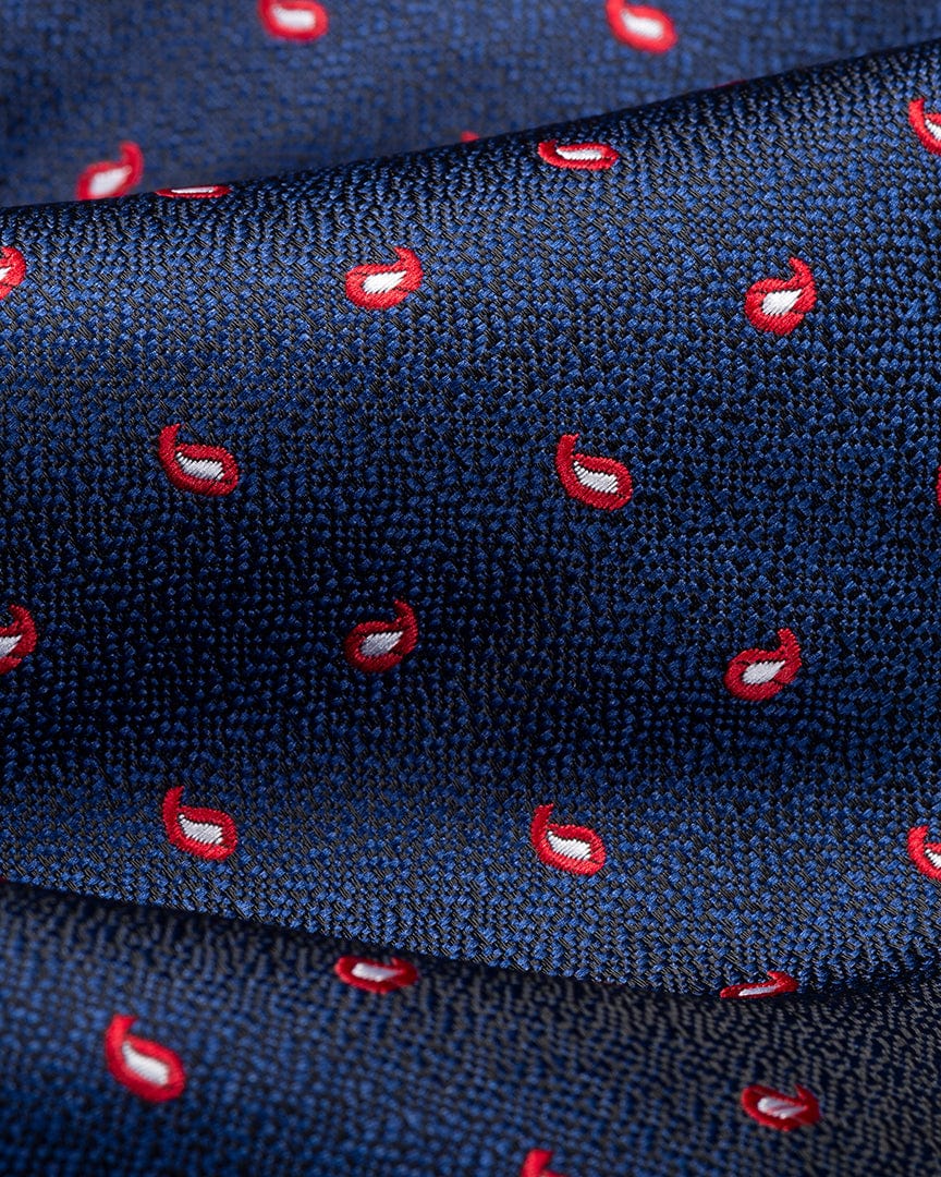 ESQ Neckties Navy Paisley Silk Tie