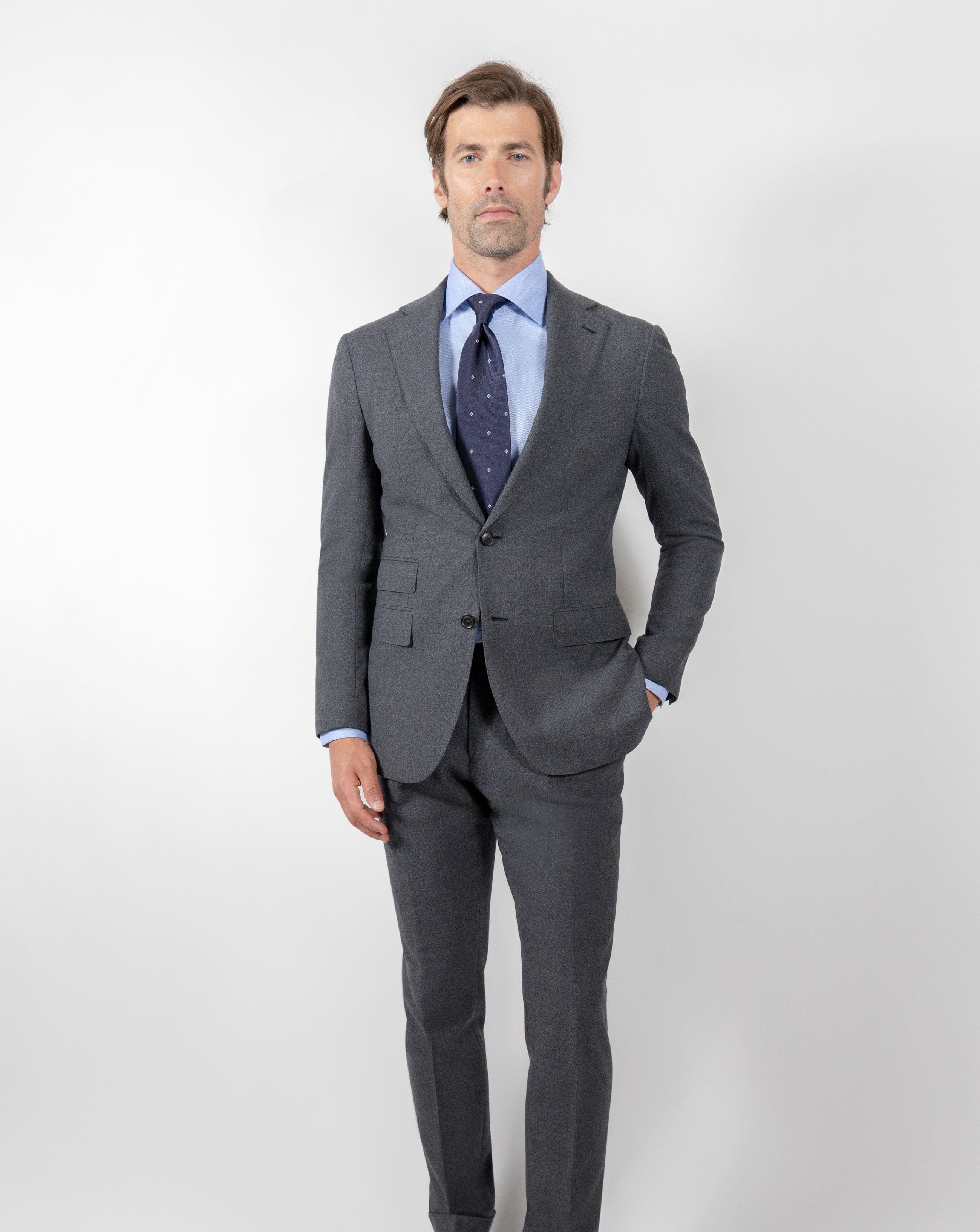 ESQ Shirts Jackson Herringbone Blue Shirt