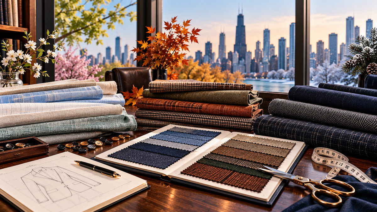 Custom Suit Fabrics for Every Season in Chicago