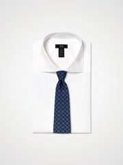 ESQ Neckties Blue Geometric 7 Fold Silk Tie