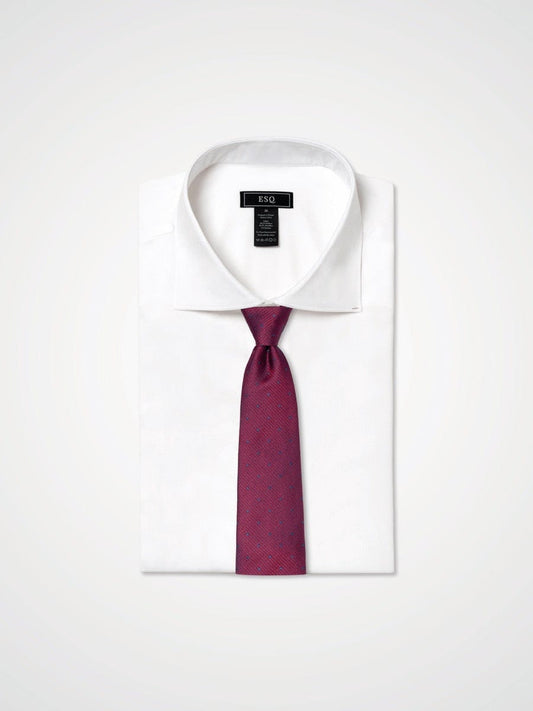 ESQ Neckties Burgundy Dotted Silk Tie