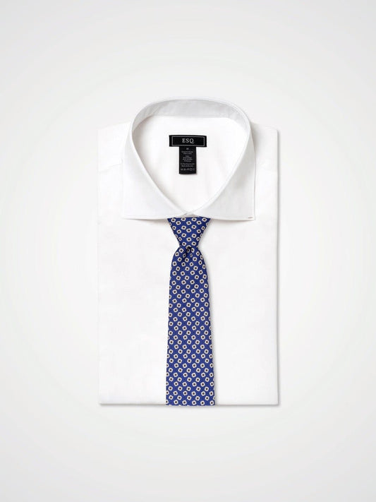 ESQ Neckties Cobalt Geometric Silk Tie
