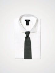 ESQ Neckties Green Geometric 7 Fold Silk Tie