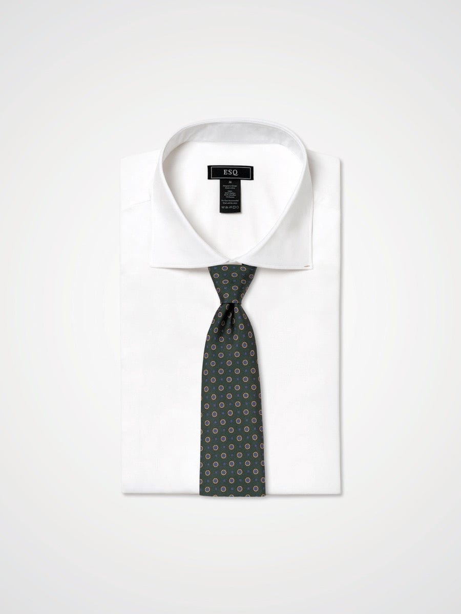 Green Patterned Silk Tie