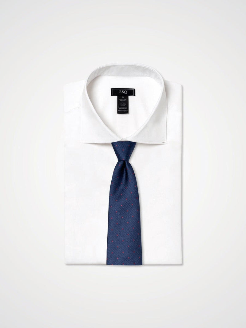 ESQ Neckties Navy Dotted Silk Tie