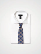 ESQ Neckties Navy Gold Patterned Silk Tie