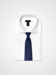ESQ Neckties Navy White Geometric Silk Tie