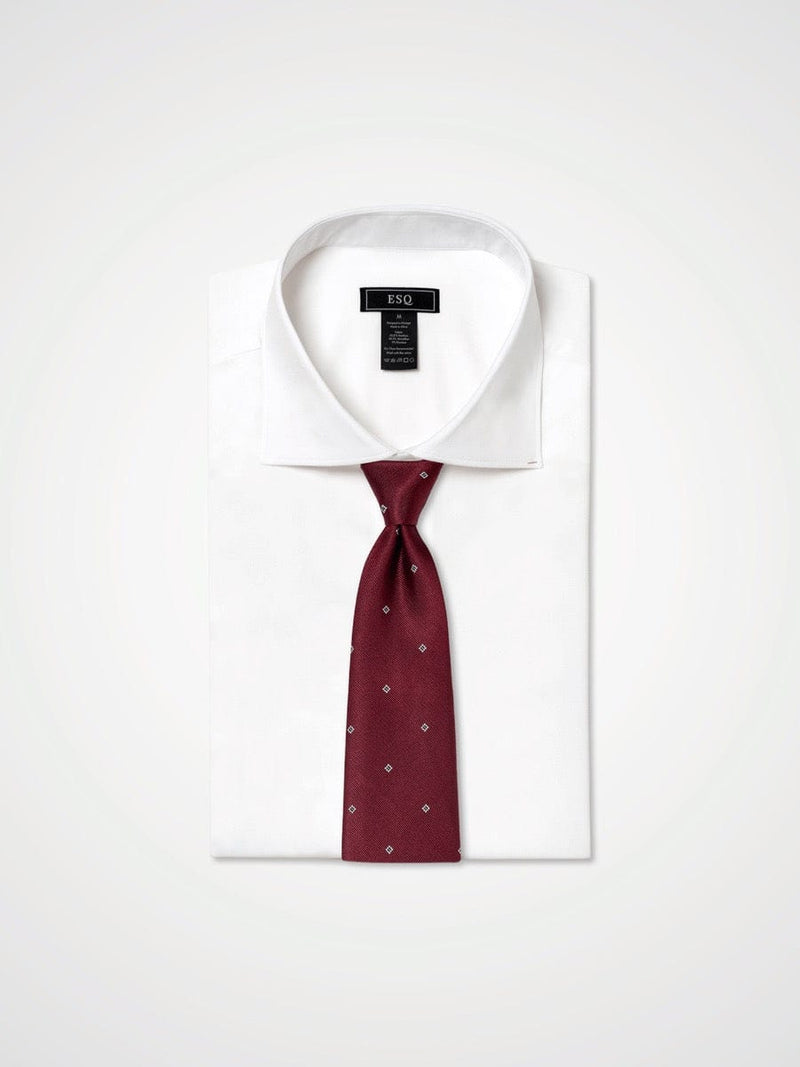 ESQ Neckties Red Geometric Silk Tie