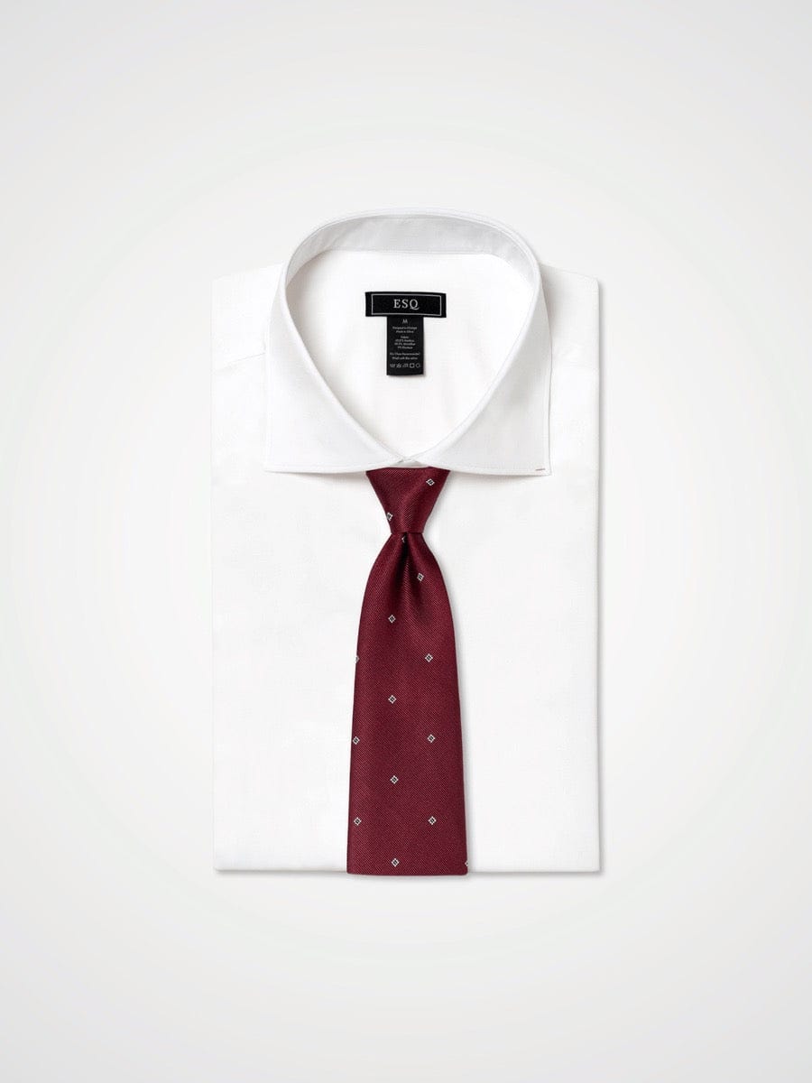 ESQ Neckties Red Geometric Silk Tie