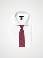 ESQ Neckties Red Patterned 7 Fold Silk Tie