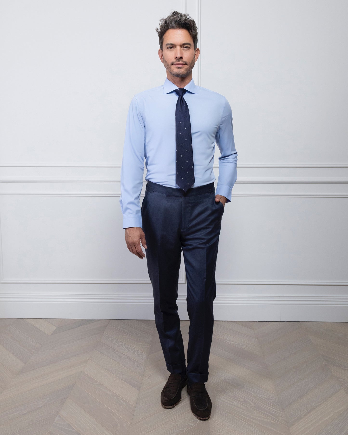 ESQ Shirts Angelo Bamboo Blue Shirt Angelo Blue Bamboo Shirt | Bespoke Men's Clothing Chicago