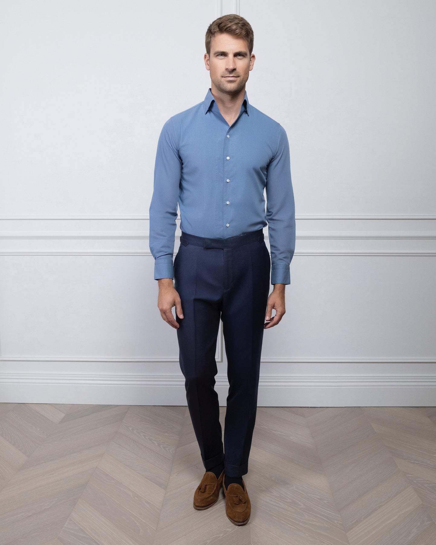 ESQ Shirts Napoli Bamboo Chambray Shirt Napoli Bamboo Chambray Shirt | Custom Men's Clothing Chicago