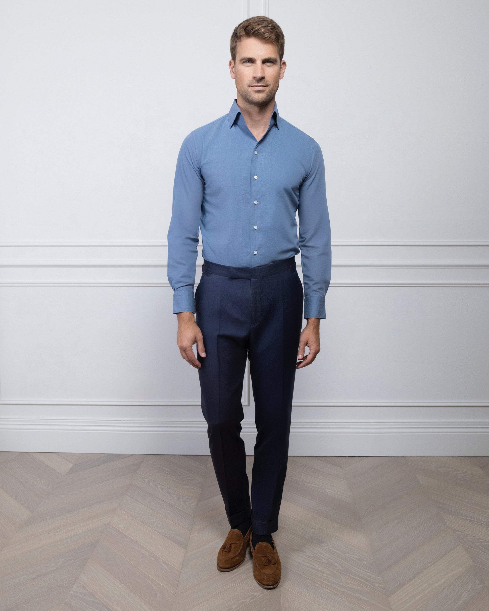 ESQ Shirts Napoli Bamboo Chambray Shirt Napoli Bamboo Chambray Shirt | Custom Men's Clothing Chicago