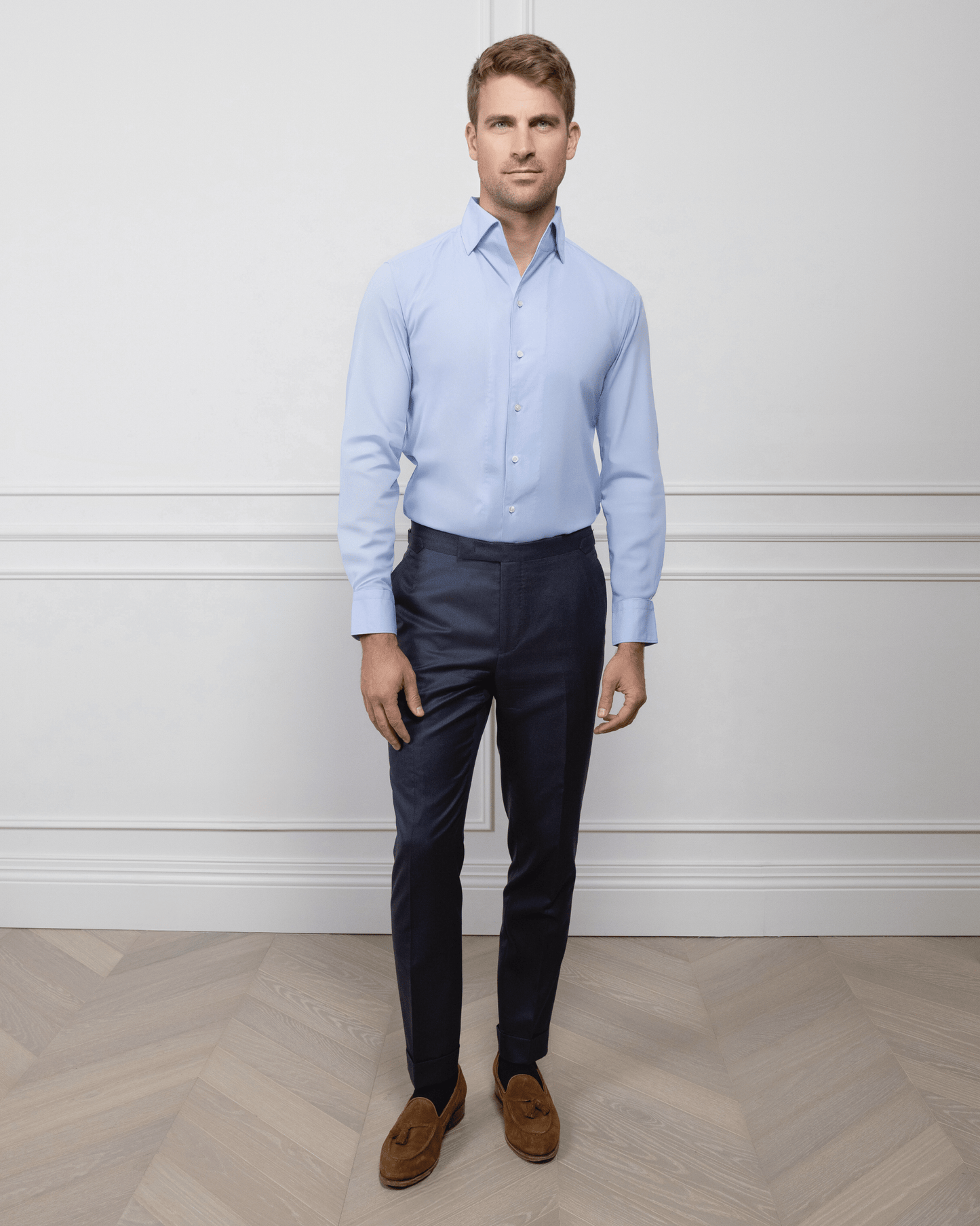 ESQ Shirts Napoli Blue Bamboo Shirt Napoli Blue Bamboo Shirt | Custom Men's Clothing Chicago