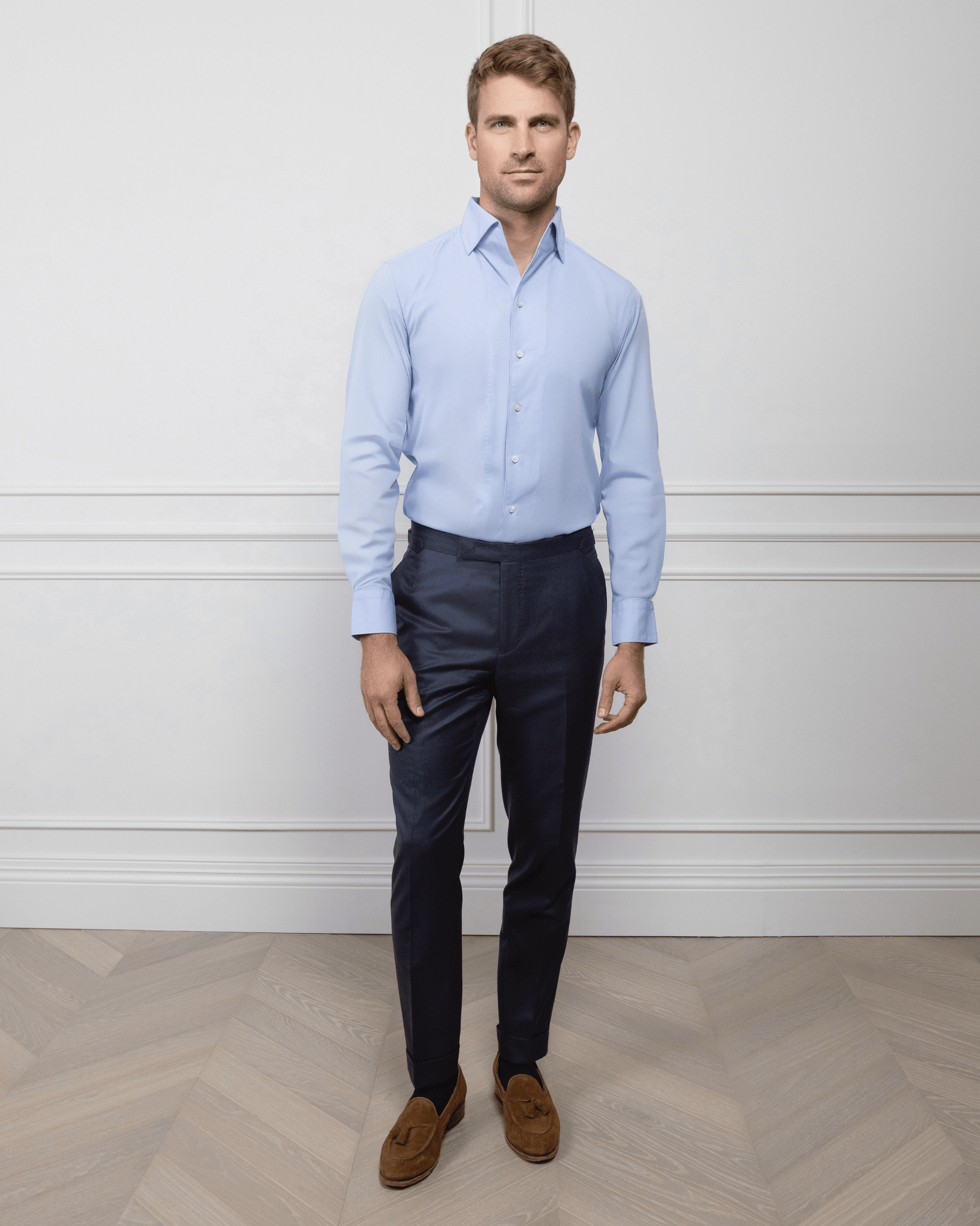 ESQ Shirts Napoli Blue Bamboo Shirt Napoli Blue Bamboo Shirt | Custom Men's Clothing Chicago