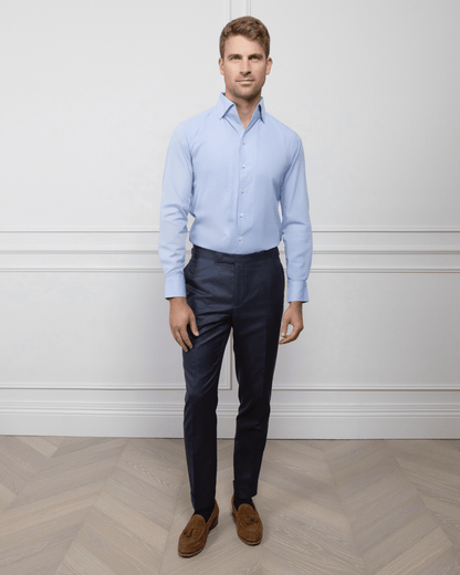 ESQ Shirts Napoli Blue Bamboo Shirt Napoli Blue Bamboo Shirt | Custom Men's Clothing Chicago