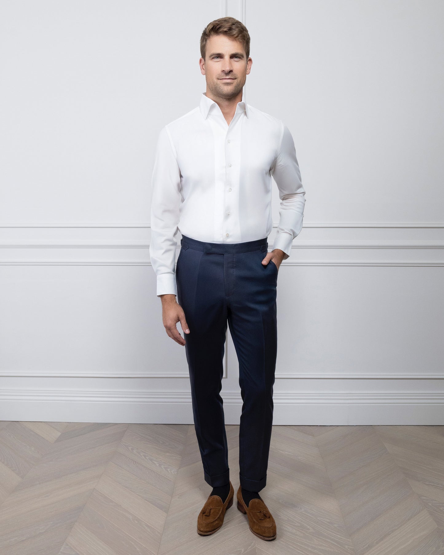 ESQ Shirts Napoli White Bamboo Shirt Napoli White Bamboo Shirt | Custom Men's Clothing Chicago