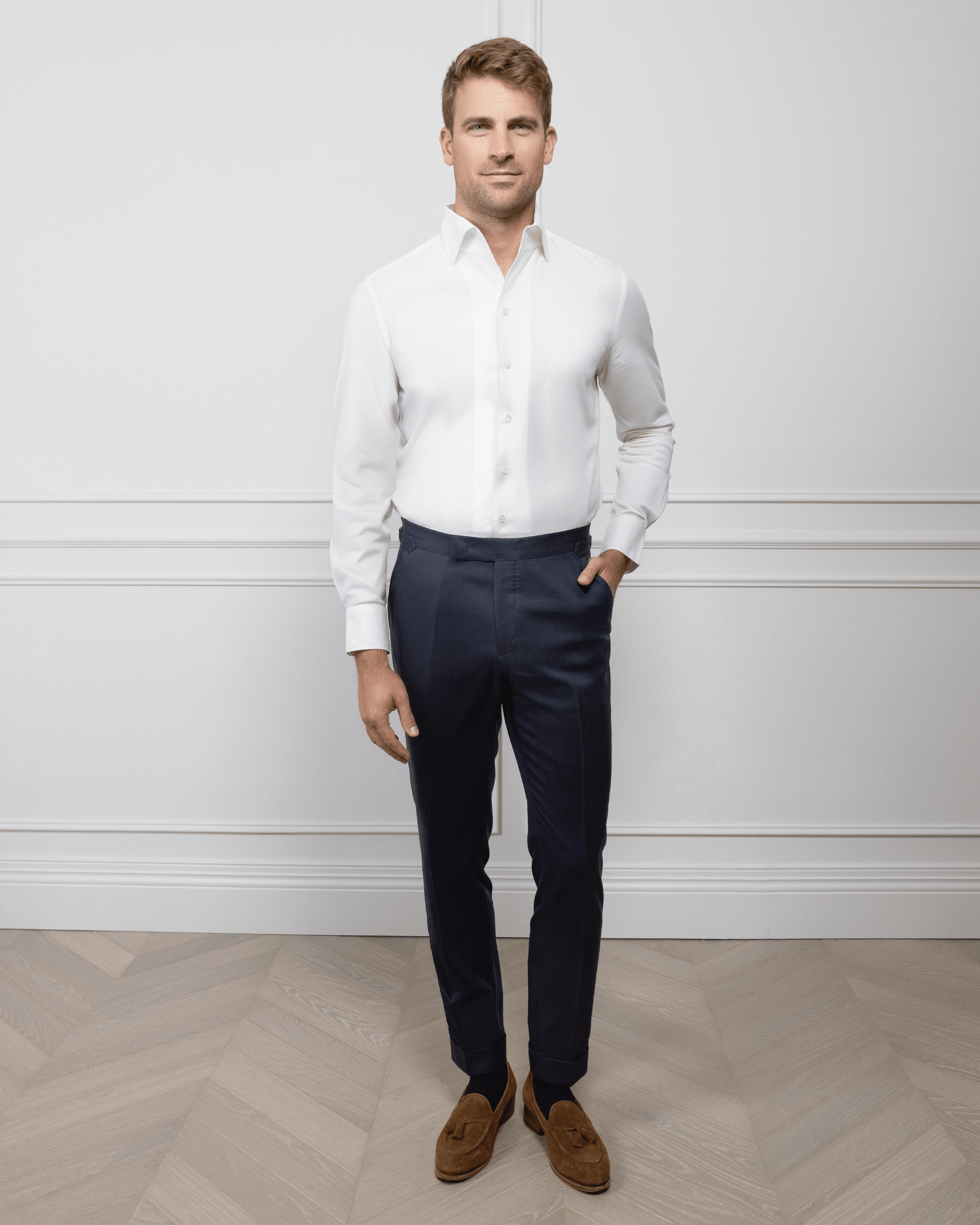 ESQ Shirts Napoli White Bamboo Shirt Napoli White Bamboo Shirt | Custom Men's Clothing Chicago