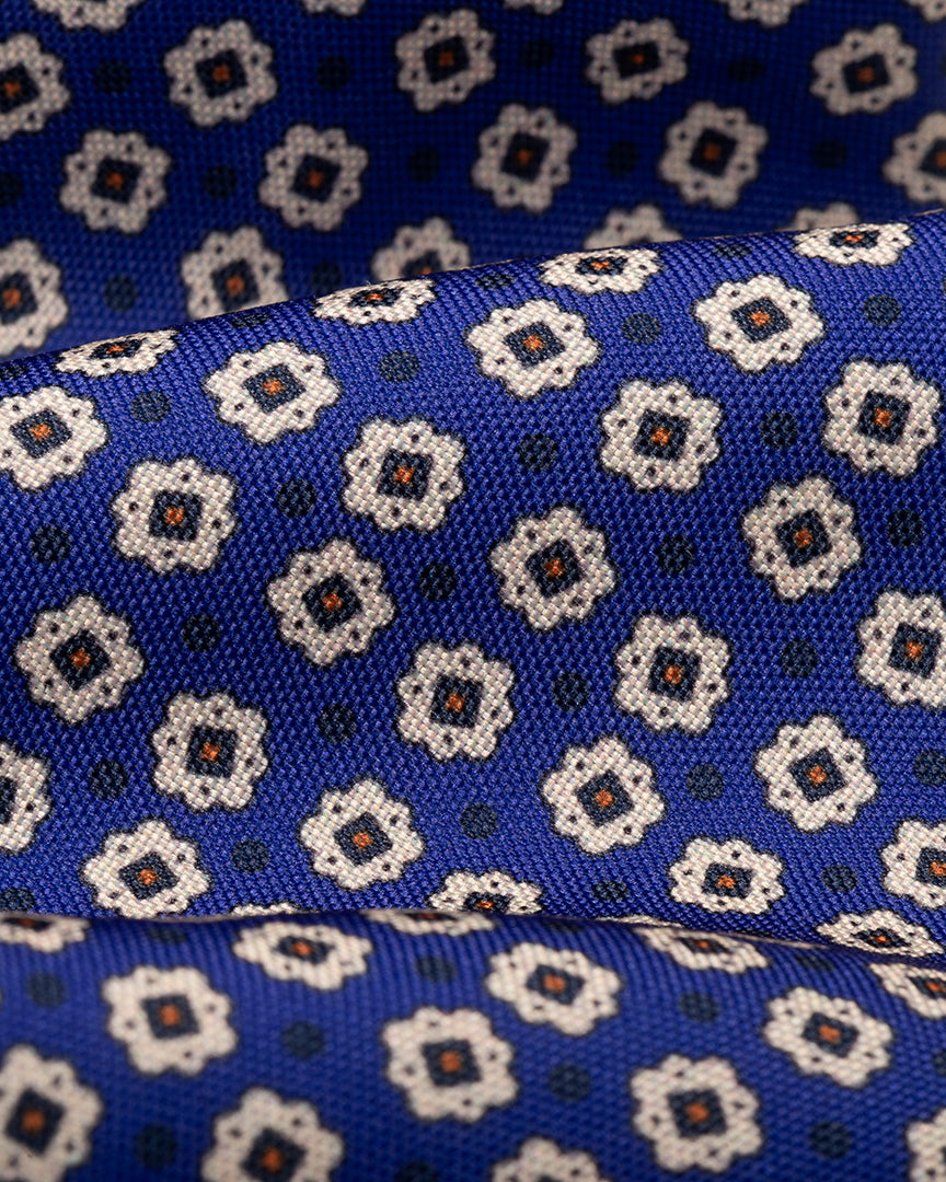 Cobalt Geometric Silk Tie