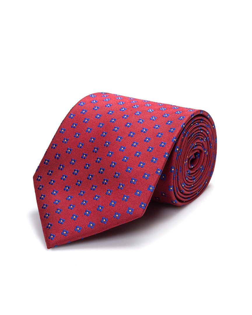 Ruby Geometric Silk Tie