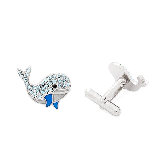 ESQ Cufflinks Swarovski Crystal Whale Cufflinks