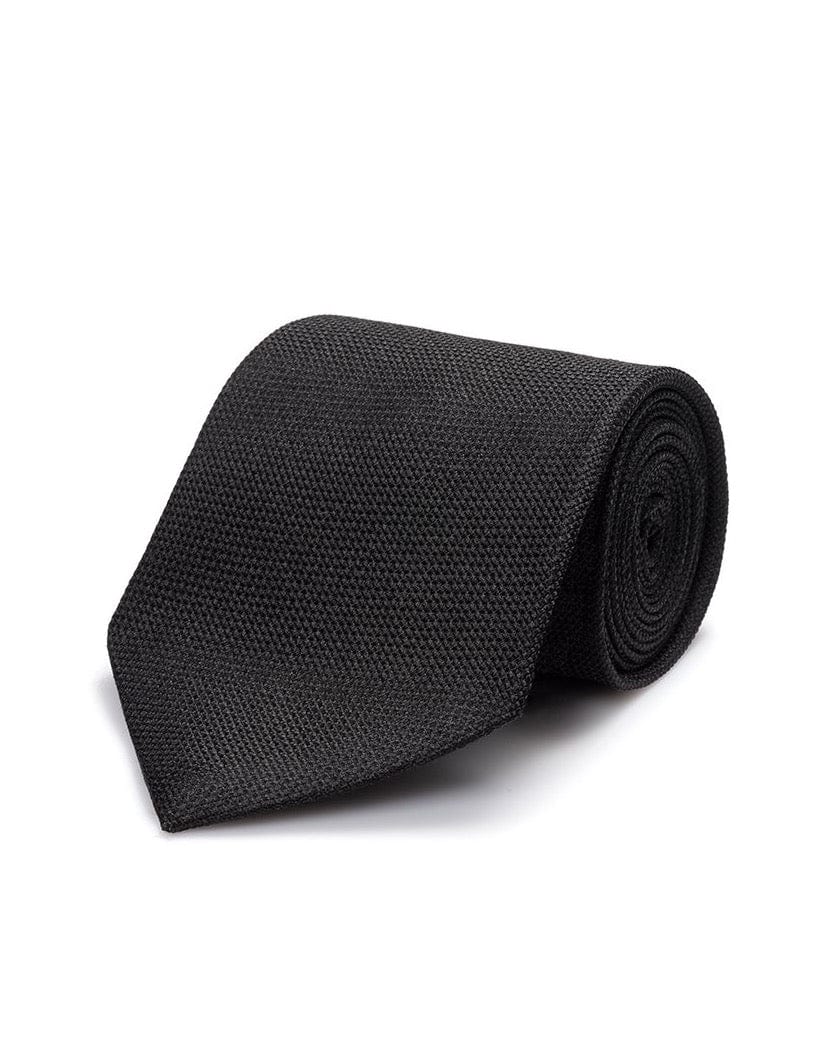 ESQ Neckties Black Textured Silk Tie