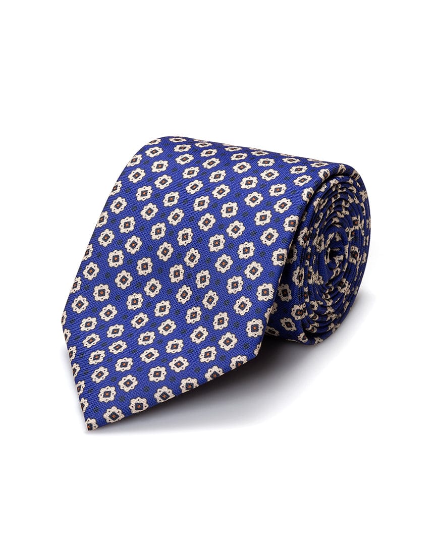 ESQ Neckties Cobalt Geometric Silk Tie