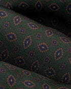 ESQ Neckties Green Geometric 7 Fold Silk Tie