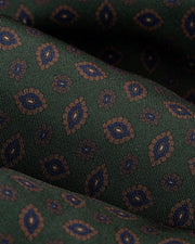 ESQ Neckties Green Geometric 7 Fold Silk Tie