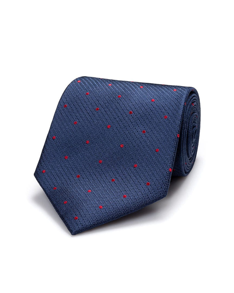 ESQ Neckties Navy Dotted Silk Tie