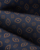 ESQ Neckties Navy Geometric 7 Fold Silk Tie