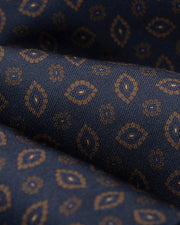 ESQ Neckties Navy Geometric 7 Fold Silk Tie