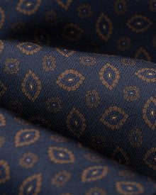 ESQ Neckties Navy Geometric 7 Fold Silk Tie