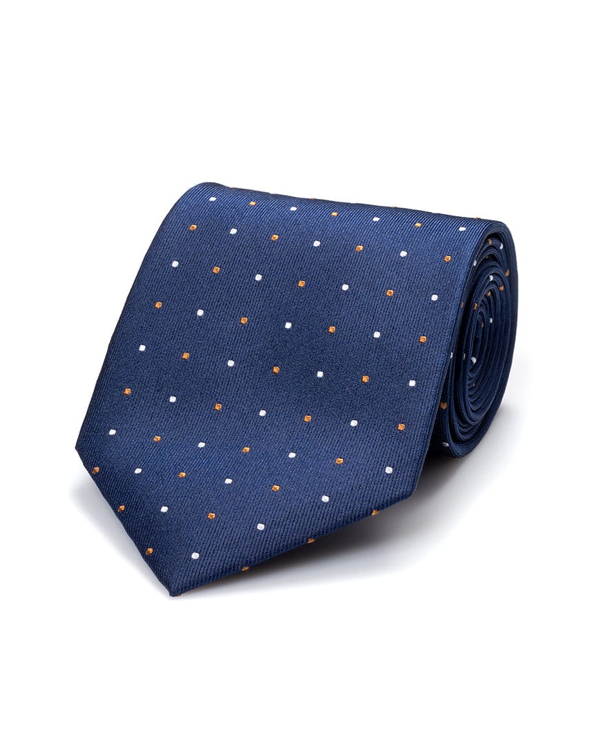 ESQ Neckties Navy Multi Dotted Silk Tie