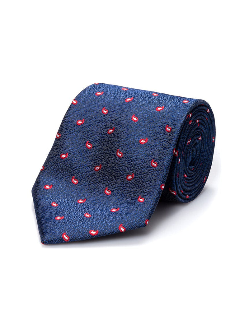 ESQ Neckties Navy Paisley Silk Tie