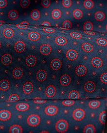 ESQ Neckties Navy Patterned Silk Tie