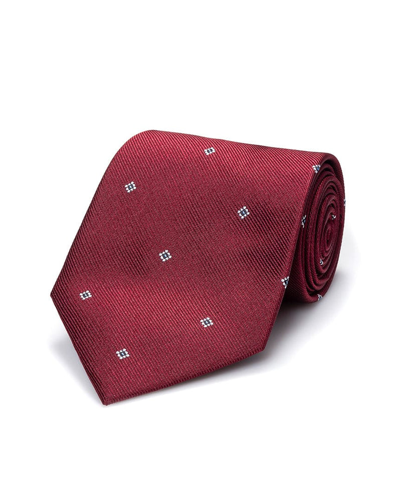 ESQ Neckties Red Geometric Silk Tie