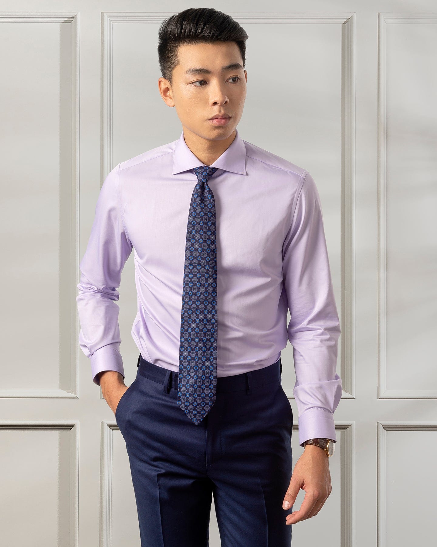 ESQ Shirts Angelo Bamboo Purple Shirt