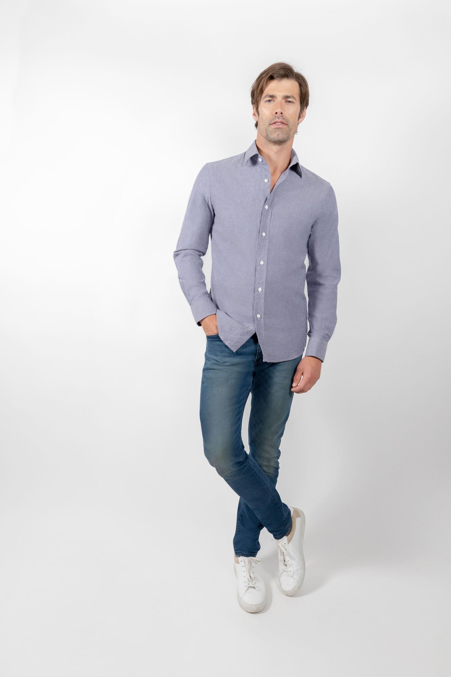 ESQ Shirts Kennedy Grey Flannel Shirt