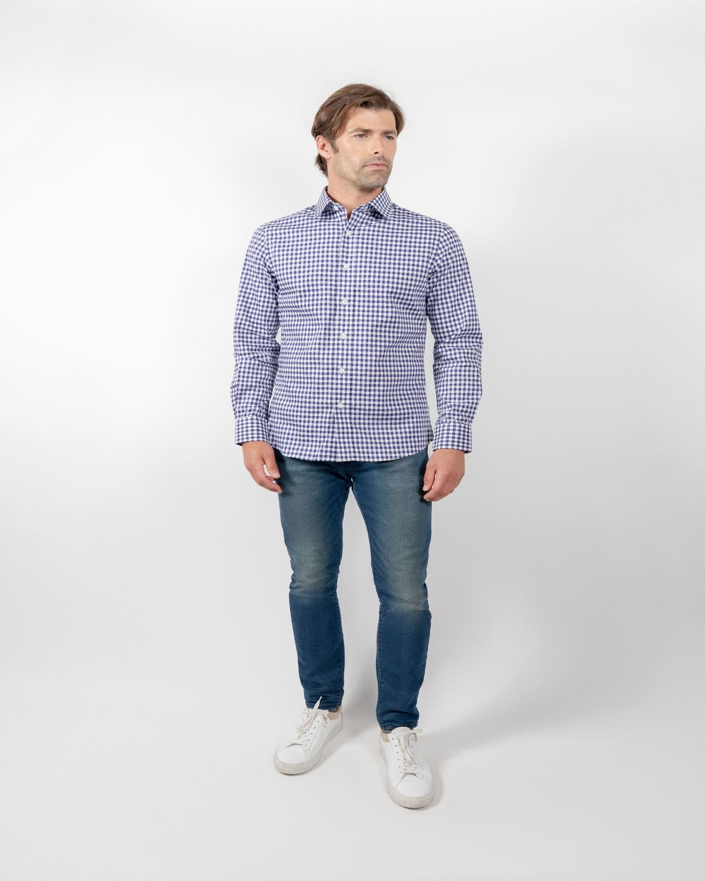 ESQ Shirts Kennedy Navy Gingham Shirt