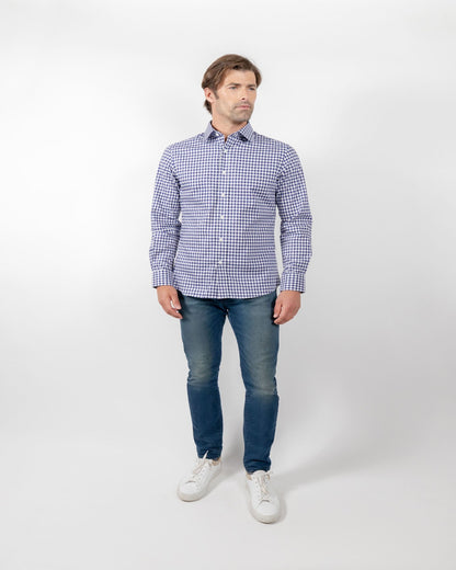 ESQ Shirts Kennedy Navy Gingham Shirt