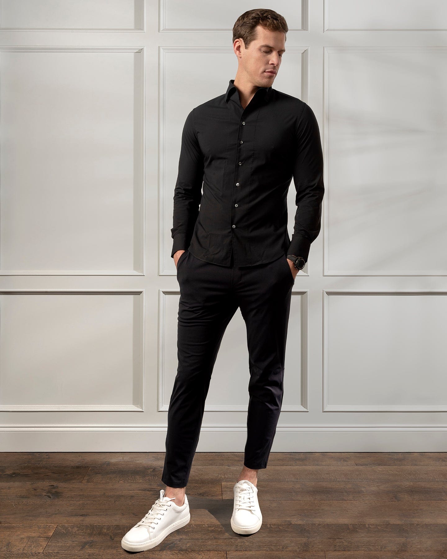 ESQ Shirts Napoli Bamboo Black Shirt